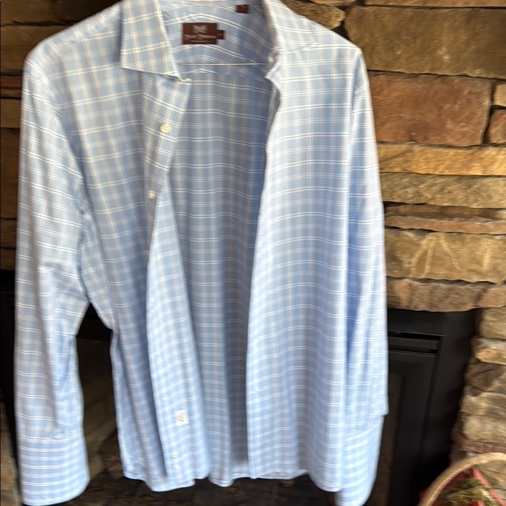 Hickey Freeman Blue Casual Button Down Shirt